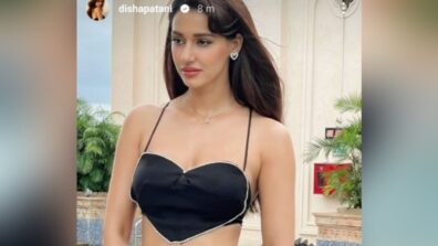 Disha Patani is slaying like a sensuous damsel, looks irresistible in black plunging neckline crop top