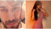 Disha Patani looks desi n divine in sequinned pink saree, Tiger Shroff goes all lost in love