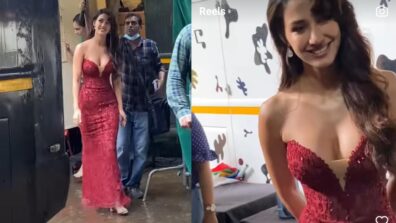 Ek Villain Returns Promotion: Disha Patani Stuck In Mumbai Rains, Looks Glamorous In Red Bodycon Sequinned Gown