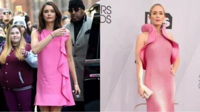 Emily Blunt To Nina Dobrev: Celebs Who Slew In Pink Ruffle Dresses