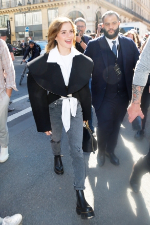 Emma Watson Was Spotted Wearing Skinny Jeans To Couture Fashion Week? SEE PICS - 0