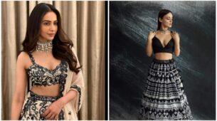 Fashion Faceoff: Rakul Preet Singh And Radhika Madan Twirl In Black And White Lehenga: Who Are You Crushing Over?