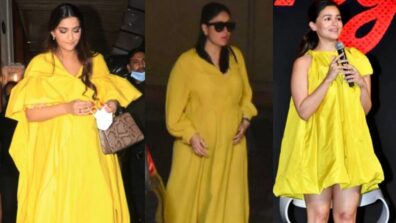 Flaunting Cute Baby Bump In Shining Yellow Dress, Bollywood Divas Sonam Kapoor, Kareena Kapoor, And Alia Bhatt