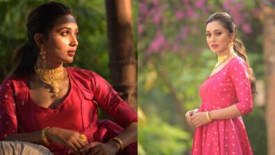 Golden Light: Mimi Chakraborty glimmers in pink Anarkali, see pics