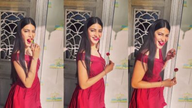 Gulabo girl: Shruti Haasan looks fierce in red, poses sensuous with rose stick