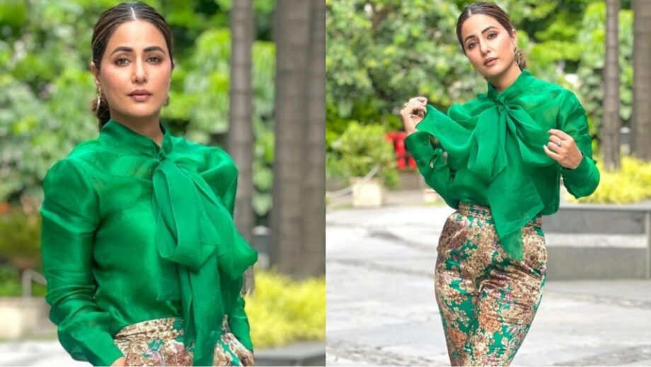 Hina Khan dazzles in green multicoloured co-ord outfit, you will love it 5