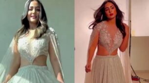Hina Khan is fashion ‘Cherub’ in this embellished white cutout lehenga