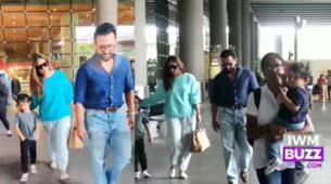 Home Coming: Kareena Kapoor-Saif Ali Khan spotted at airport with Taimur and Jeh, watch video