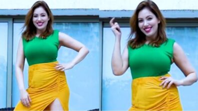 Hottest Queen: TMKOC actress Munmun Dutta ups glam quotient in green top and yellow high-thigh slit skirt