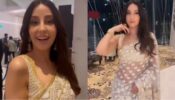 H*t Video: Nora Fatehi ditches western outfits, looks burning-hot bombshell in golden transparent saree