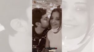 In pics: Bhojpuri actress Monalisa goes mushy with husband Vikrant Singh, gets sweet kiss