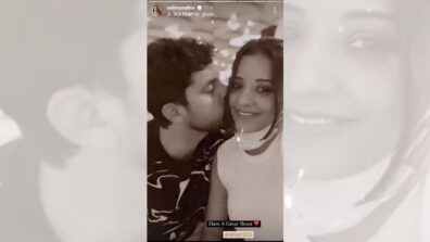 In pics: Bhojpuri actress Monalisa goes mushy with husband Vikrant Singh, gets sweet kiss