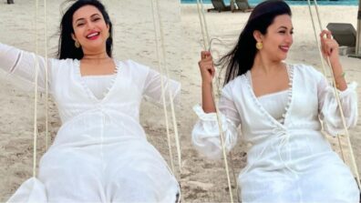 In pics: Divyanka Tripathi is the beach swan in white ethnic long dress