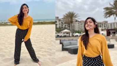 In Pics: Rashmika Mandanna Looks Chic In Mustard Yellow Top and Black Boho Pant