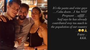 “It’s the pasta and wine…I’m not pregnant” Kareena Kapoor clears air on her pregnancy rumours