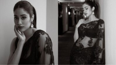 Janhvi Kapoor takes over internet by storm in black saree transparent pics, see full photodump