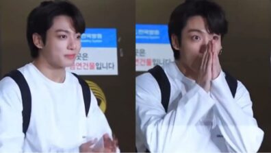 BTS Jungkook wins over internet with his humble gesture at airport, watch video