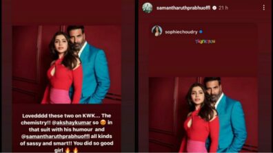 Koffee With Karan Season 7: Sophie Choudry showers love on Samantha Ruth Prabhu and Akshay Kumar, check out