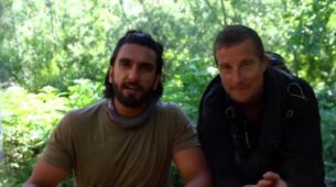 LOL: Ranveer Singh is in love with Bear Grylls, gives him a cute kiss on cheeks