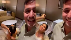 LOL Video: Shraddha Arya’s husband pulls her hair in public, actress beats him in anger