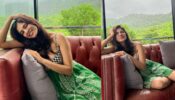 Malavika Mohanan vibes with nature in green ethnic deep-neck midi dress, see pics