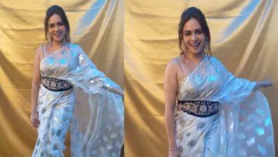 Marathi actress Amruta Khanvilkar looks cherubic in white embellished saree, watch video