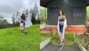 Mouni Roy enjoys weekend with BFF at farmhouse, looks super sensuous in black bralette and shorts