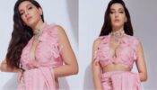 Nora Fatehi is making us melt with her sensuality, looks irresistible in long baby pink outfit