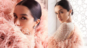 [Photos] Staggering Looks Of Shraddha Kapoor In Peach Feathery Sequined Outfit