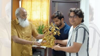 Producer Shailendra Kumar and Suraj Sharma reach Hyderabad to wish KV Vijayendra Prasad on Rajya Sabha selection