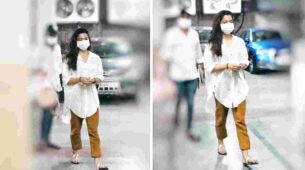 Rashmika Mandanna Aces The Ultimate Gym Look In Oversized White T-shirt And Brown Pants, See Pics