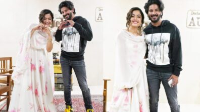 Rashmika Mandanna and Dulquer Salmaan looked a sight to behold during their promotion of the upcoming South film Sita Ramam