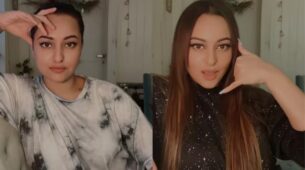 Retro Queen: Sonakshi Sinha looks heavenly in black glittery midi dress