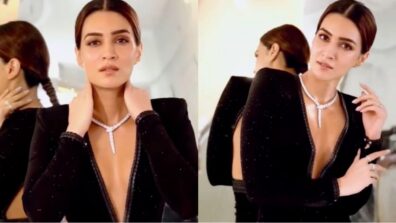 Saucy n Spicy: Kriti Sanon looks tempting hot in deep neck glittery black gown, see pics