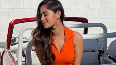 Sunkissed: Jannat Zubair glams up in orange sleeveless bodycon