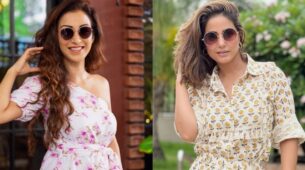 TMKOC babe Sunayana Fozdar and Hina Khan slay with sunglass vogue, check out