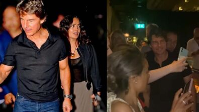 Tom Cruise and Salma Hayek enjoy dinner together get surrounded by screaming fans in London