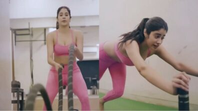 Too Hot To Handle: Janhvi Kapoor sweats it out in gym in pink bralette and yoga pants, you will go crazy