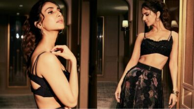 Vaani Kapoor is pure ‘work of art’ in black transparent lehenga, flaunts chiseled abs like pro