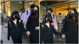 Watch: Aishwarya Rai and Abhishek Bachchan with daughter Aaradhya Snapped At Airport As They Return From New York 
