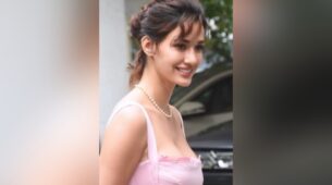 Watch: Disha Patani is ultimate vogue queen in baby pink midi outfit, see video