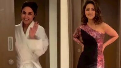 Watch: Hina Khan goes from bathrobe to sensuous shimmery dress in fraction of seconds, check out super cool reel