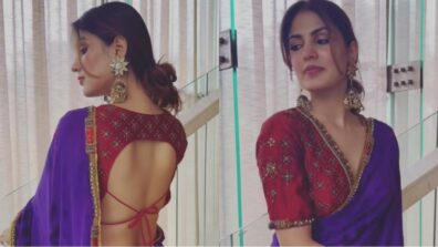 Watch: Rhea Chakraborty flaunts sensuous curves in transparent backless saree, says, “dekho magar pyaar se…”