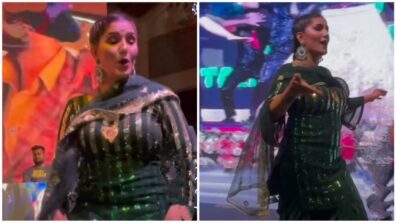 Watch: Sapna Choudhary hurls on stage with her ‘thumkas’ in embellished green salwar suit