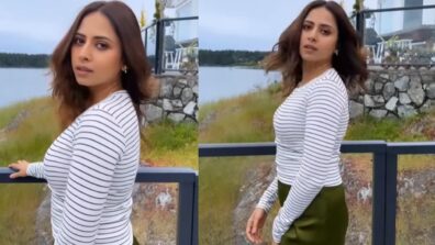 Watch: Sargun Mehta looks fierce in striped white top and olive green mini skirt