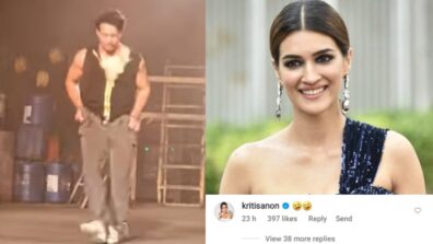 Watch: Tiger Shroff leaves Ganapath co-star Kriti Sanon in giggles with his funny dance steps, says ‘I really wanted to go to bathroom’