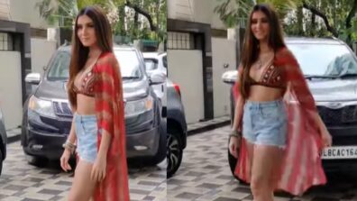 Watch video: Tara Sutaria picks up on Bohemian cheeky bralette and shorts for Ek Villain Returns promotion in Mumbai