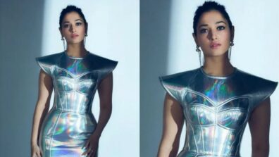 What do you think of Tamannaah Bhatia’s holographic jersey dress by Dolce & Gabbana, which ups her fashion game?