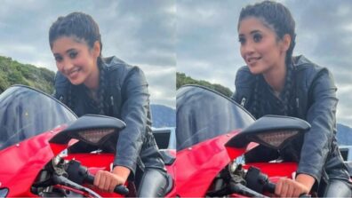 What Swag: KKK12 girl Shivangi Joshi fires oomph in black Biker suit as she rides swanky Ducati 1098