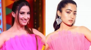 Aalisha Panwar Or Rashmika Mandanna: Who Looks Ravishing In Pink Ruffled Off-Shoulder Dress?